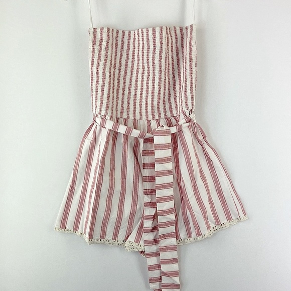 TULAROSA Laylah Romper in Red and White Stripe Size L - Picture 4 of 8